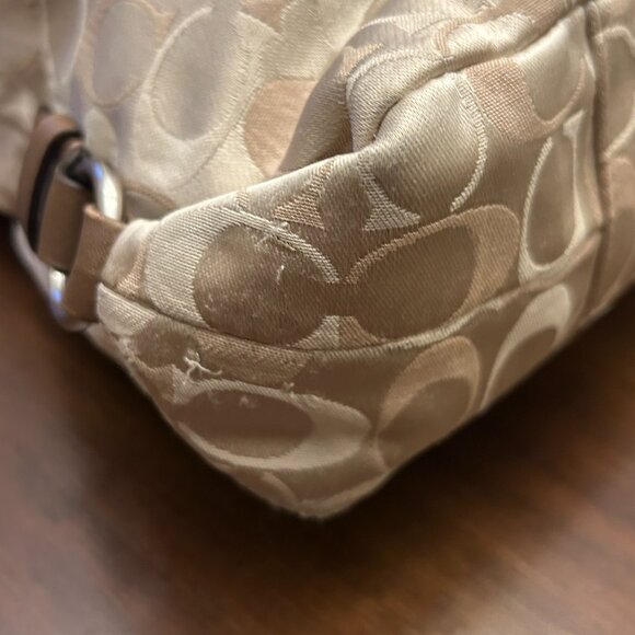 Coach F18450 Ashley Signature Sateen Satchel Bag Brown Khaki - Picture 14 of 16